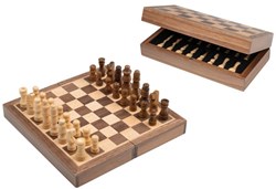 Philos magnetic chess set travel size 16 mm square brown