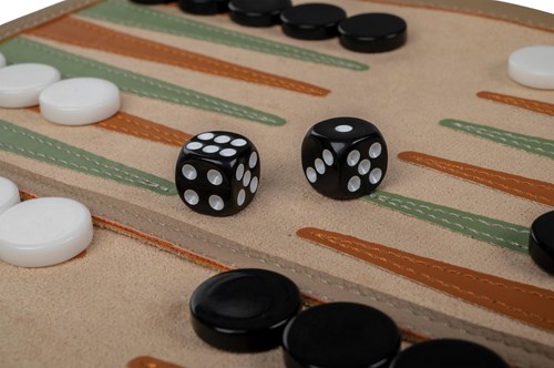 Philos Backgammon travel case roll-up game board faux leather game-2