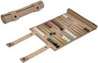 Philos Backgammon travel case roll-up game board faux leather game