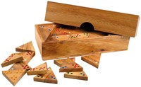 Philos wooden triangle domino game in luxury storage box - board game-2