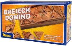 Philos wooden triangle domino game in luxury storage box - board game