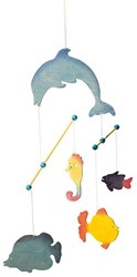 Ostheimer wooden mobile dolphin decoration for children's room
