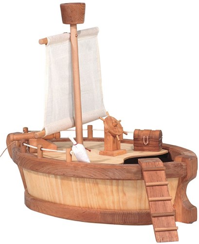 Ostheimer wooden Ark ship with ladder - sustainable toy boat-2