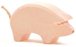 Ostheimer wooden farm pig head low play figure