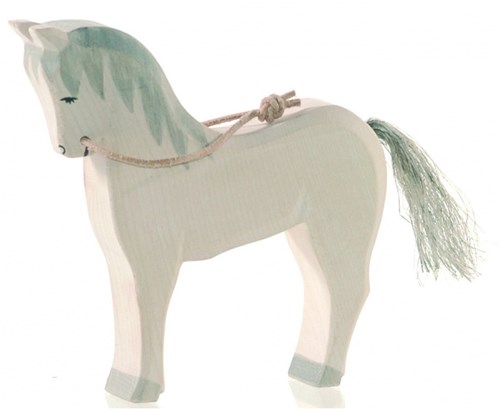 Ostheimer horse white wooden play figure handmade