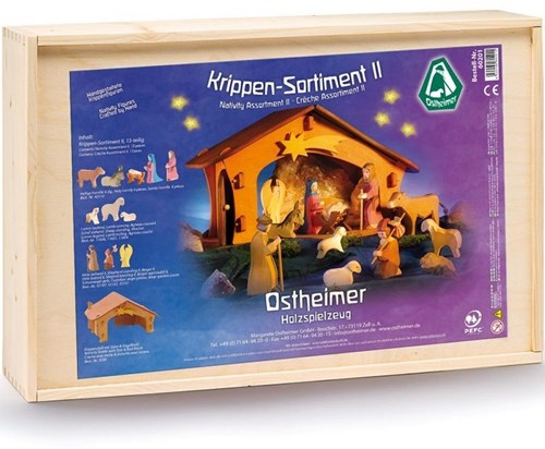 Ostheimer wooden nativity play figures set 12-piece nativity