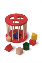 nic shape sorter roll red wooden toy educational