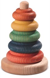 nic wooden toy Stecksäule Classic - educational stacking game bio