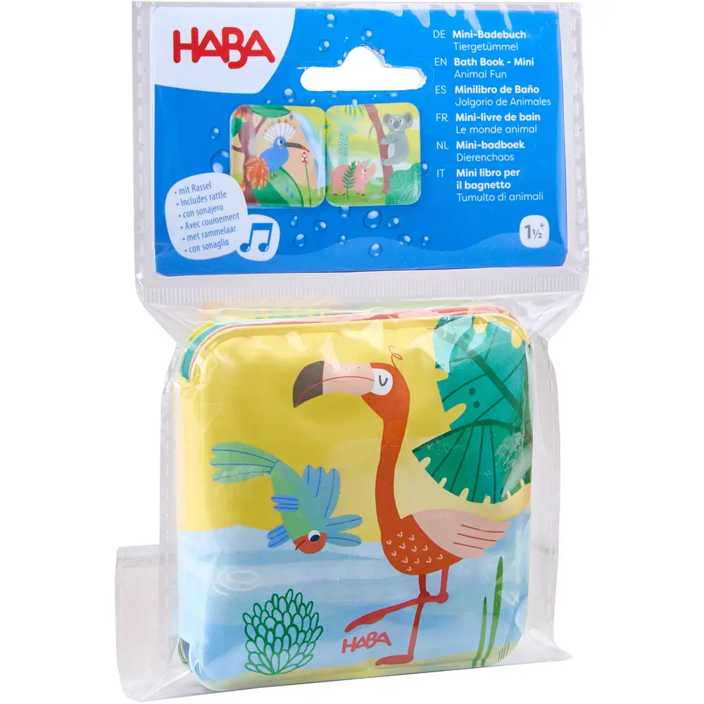 Haba bath book animal fun baby toy with rattle
