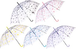 Duckiez umbrella hearts transparent 50cm multicolor for kids
