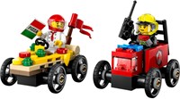 LEGO City race car toy pizza van vs fire truck building set-2