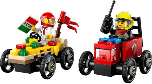 LEGO City race car toy pizza van vs fire truck building set-2