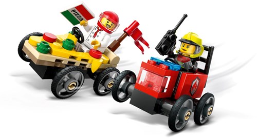 LEGO City race car toy pizza van vs fire truck building set-3