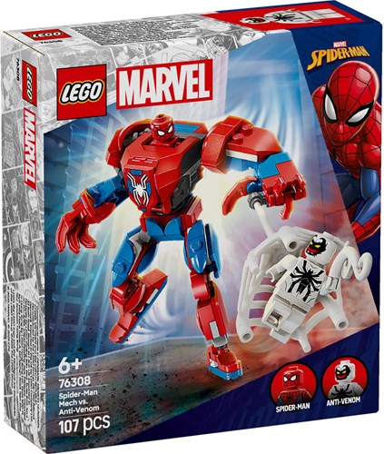 LEGO Marvel Spider-Man building set mecha vs. Anti-Venom action figure