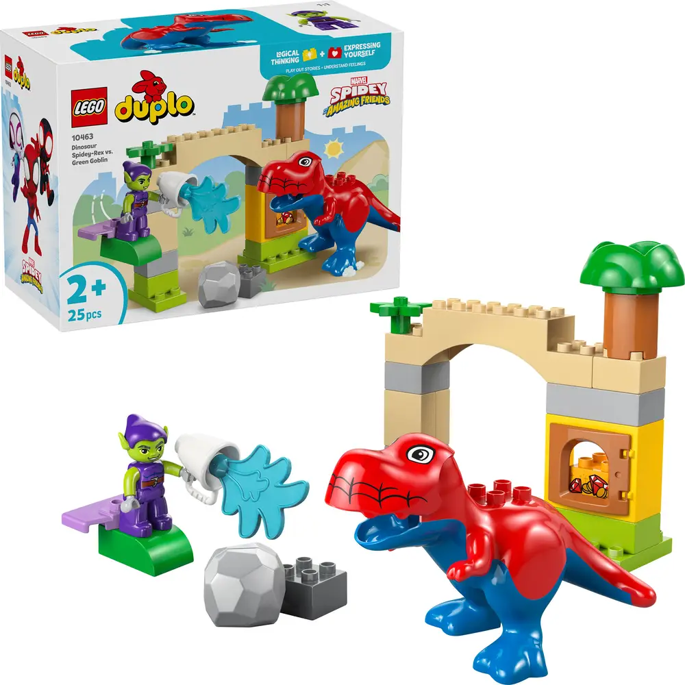 LEGO DUPLO Marvel Dinosaur Spidey-Rex vs. Green Goblin Playset for Toddlers