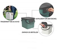 Rotho waste separator kitchen 40L green - BPA free - durable plastic-3