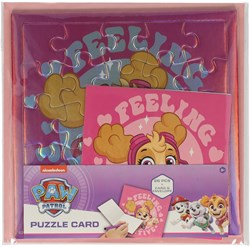 Jigsaw puzzle card PAW Patrol pink card and envelope puzzle fun