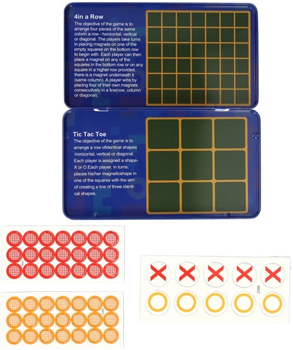 Magnetic travel game tin Tic Tac Toe and Connect Four games-2