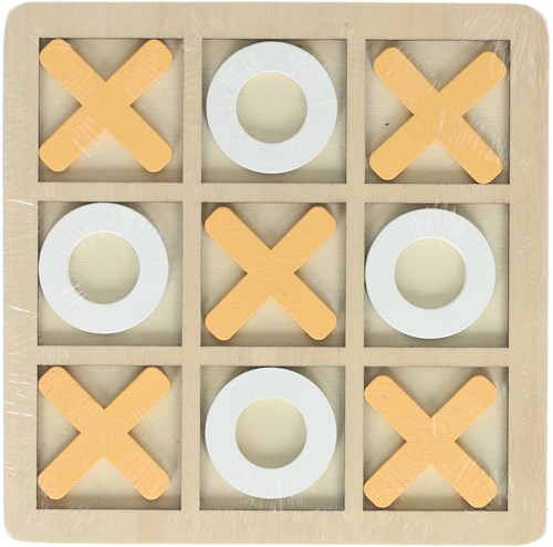 Wooden tic tac toe game - strategy game for kids 14x14cm-3