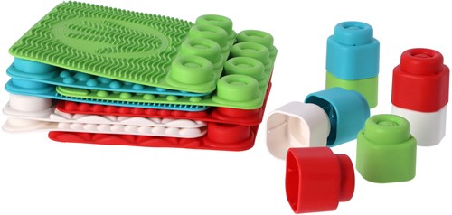 Clementoni Baby Clemmy - Sensory Carpet play mat with stacking blocks-2