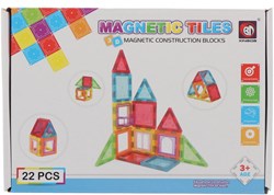 Science magnetic building tiles 22-piece colorful construction toy