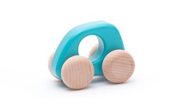 Bajo wooden mini car blue - sustainable toy car for children