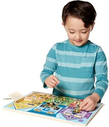 Spin Master wooden activity board educational toy latch board