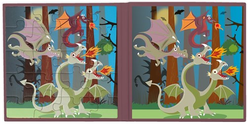 Scratch magnetic puzzle book dragons - travel game for kids
