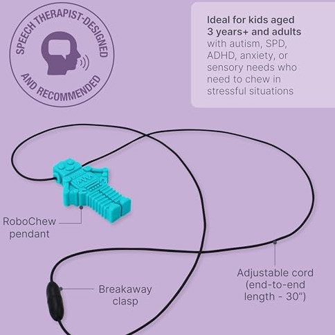 Ark Therapeutics chew necklace sensory toy for kids and adults - extra tough - Royal Blue-3