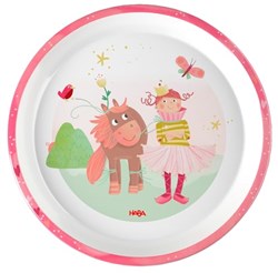 Haba children's tableware plate princess and horse - melamine - pink - 18 cm