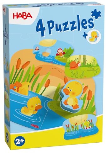 Haba puzzle toy - 4 first puzzles young animals cardboard wood