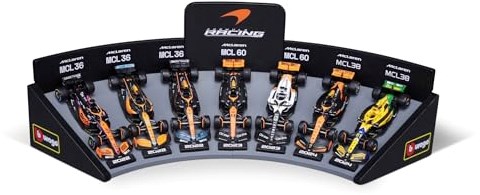 Bburago F1 McLaren deluxe toy race car set with display stand 1:43