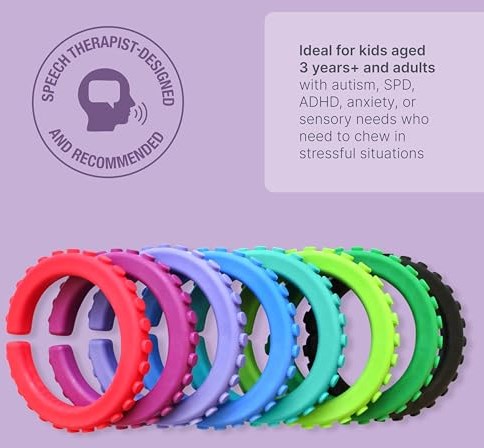 Ark Therapeutics chew bracelet sensory toy magenta large-3