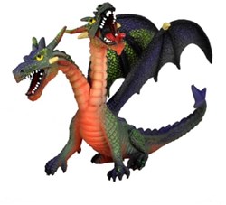 Bullyland play figure dragon double-headed green fantasy toy 13 cm