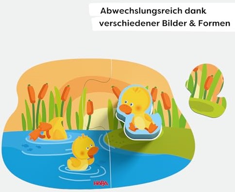Haba puzzle toy - 4 first puzzles young animals cardboard wood-3