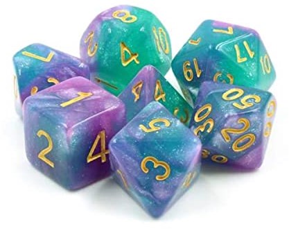 Foam Brain Games dice set Byzantium for RPG roleplaying games