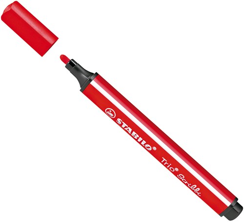 Stabilo Trio Scribbi ergonomic felt-tip pen - red - indestructible tip