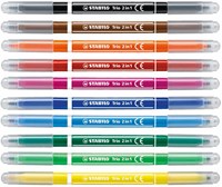 Stabilo felt tip pens Trio 2 in 1 with fine and broad tip - case 10 colours-3