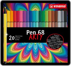 STABILO felt-tip pens Pen 68 - Metal box with 20 colours - Premium quality