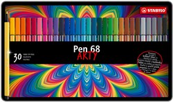 STABILO felt-tip pens Pen 68 - Metal box with 30 colours