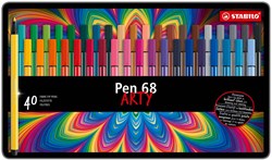 Stabilo felt tip pens set - Pen 68 metal box 40 colors premium