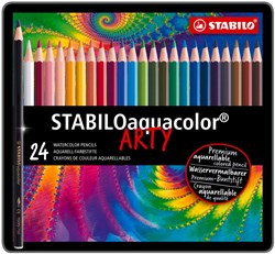 Stabilo aquacolor premium watercolor pencil metal case 24 colors