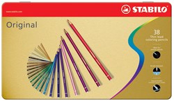STABILO colored pencils metal case 38 pcs - thin core - multicolor