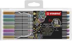 Stabilo premium metallic felt-tip pen case with 8 colors Pen 68