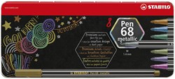 Stabilo premium felt-tip metallic - metal case with 8 colours