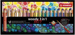 Stabilo colored pencil woody 3in1 case with 18 colors and accessories