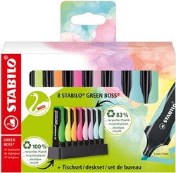 STABILO GREEN BOSS Pastel - Markeerstift - 8 Stuks Deskset