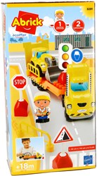 Abrick truck toy with trailer and construction site accessories