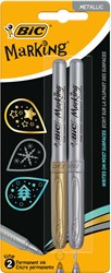 BIC permanent marker set gold and silver - metallic pens for creative use