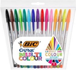 BIC ballpoint pens multicolor broad tip 1.6 mm - set of 15